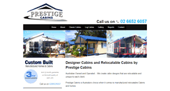 Desktop Screenshot of prestigecabins.com.au