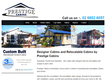 Tablet Screenshot of prestigecabins.com.au